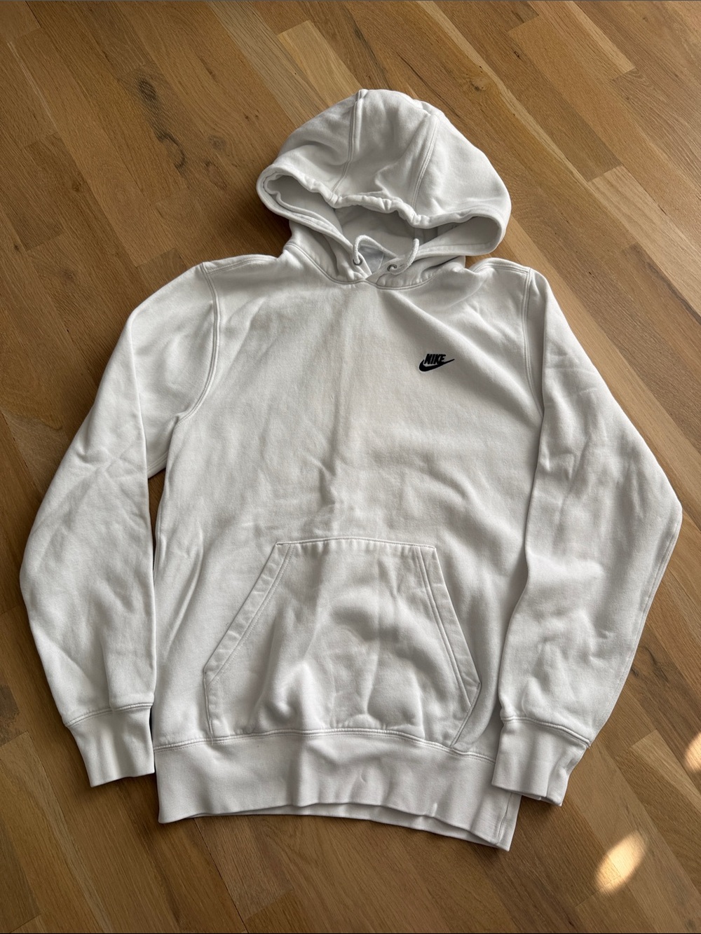 Nike White Pullover Hoodie with Black Swoosh